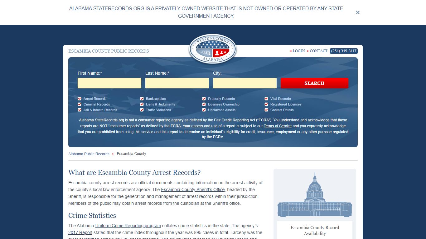 Escambia County Arrest, Court, and Public Records | StateRecords.org